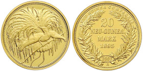 Kolonien und Nebengebiete
Deutsch-Neuguinea
Neuguinea Compagnie
Neuprägung zum 20 Mark Neu-Guinea GOLD 1895 A (2003). 3,59 g. 585/1000. Polierte Pl...