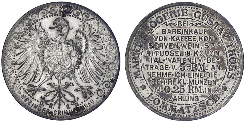 Münzen der Kolonien und Nebengebiete
Allgemein
Reklamemarke der Markt Drogerie...