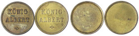 Münzen der Kolonien und Nebengebiete
Marken der kaiserlichen Marine und der Kriegsmarine
2 X Messingmarke o.J. 20,6 mm. Linienschiff König Albert. v...