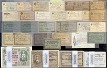 Banknoten der Kolonien und Nebengebiete
Deutsch-Ostafrika
Sammlung von 29 Interims-Banknoten: 18 x 1 Rupie, 7 x 5 Rupien und 4 x 10 Rupien. Viele ve...