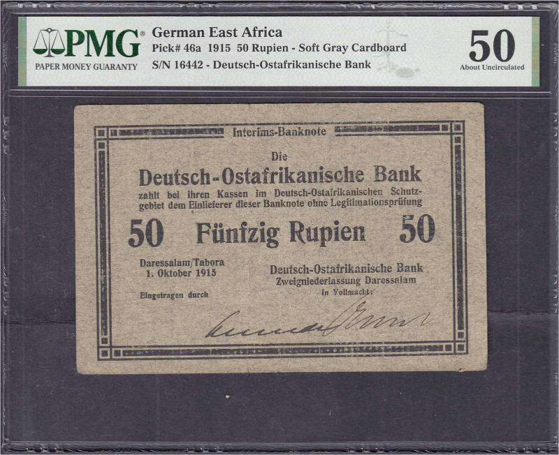 Banknoten der Kolonien und Nebengebiete
Deutsch-Ostafrika
50 Rupien 1.10.1915....