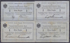 Banknoten der Kolonien und Nebengebiete
Deutsch-Ostafrika
4 x 1 Rupie Interims-Banknote 1.11.1915. III-IV. Rosenberg 914a,b. Grabowski. DOA-15a,b. P...