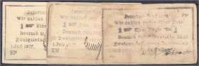 Banknoten der Kolonien und Nebengebiete
Deutsch-Ostafrika
3 x 1 Rupie Interims-Banknoten 1.7.1917. Serie EP, ER, FP. I- bis III-, 1x eingerissen. Ro...