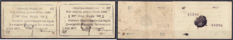 Banknoten der Kolonien und Nebengebiete
Deutsch-Ostafrika
2 x 1 Rupie Interims...