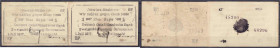 Banknoten der Kolonien und Nebengebiete
Deutsch-Ostafrika
2 x 1 Rupie Interims-Banknoten 1.7.1917. Serie EP, Vs. und Rs. Druck schwarz, Rs. zweimal ...