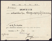 Banknoten der Kolonien und Nebengebiete
Deutsch-Ostafrika
Quittungs-Formular der Bezirks-Kasse Daressalam über 100 Tsd. Rupien 24.7.1916 für “Betrie...