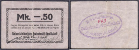 Banknoten der Kolonien und Nebengebiete
Deutsch-Südwestafrika
Privatausgabe, Südafrikanische Bodenkredit-Gesellschaft Filiale Lüderitzbucht, 0,5 Mar...