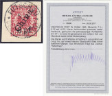 Briefmarken/Briefe/Postkarten der Kolonien und Nebengebiete
Deutsche Post in China
5 Pf. auf 10 Pf. Freimarken für Futschau (Handstempelaufdruck) 19...