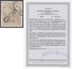 Briefmarken/Briefe/Postkarten der Kolonien und Nebengebiete
Deutsche Post in China
3 Pf. dunkelockerbraun (Handstempelaufdruck) 1900, gestempelt, es...