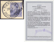 Briefmarken/Briefe/Postkarten der Kolonien und Nebengebiete
Deutsche Post in China
20 Pf. lilaultramarin (Handstempelaufdruck) 1900, sauber gestempe...