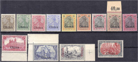 Briefmarken/Briefe/Postkarten der Kolonien und Nebengebiete
Deutsche Post in China
3 Pf. - 5 M. Freimarken (Reichspost) 1901/1904, kompletter Satz i...