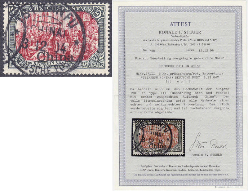 Briefmarken/Briefe/Postkarten der Kolonien und Nebengebiete
Deutsche Post in Ch...