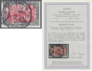 Briefmarken/Briefe/Postkarten der Kolonien und Nebengebiete
Deutsche Post in China
5 Mark Reichspost 1901/1904, traumhafte Entwertung ,,TSINANFU (CH...