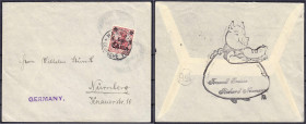 Briefmarken/Briefe/Postkarten der Kolonien und Nebengebiete
Deutsche Post in China
DEUTSCHE SEEPOST YANGTSE-LINIE, zwei schwache Abschläge auf Brief...