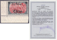 Briefmarken/Briefe/Postkarten der Kolonien und Nebengebiete
Deutsche Post in China
2 1/2 Dollar auf 5 Mark (Friedensdruck) 1906/19, ungebraucht mit ...