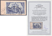 Briefmarken/Briefe/Postkarten der Kolonien und Nebengebiete
Deutsche Post in China
Petschili
2 Mark Reichspost (Petschili) 1900/02, schwärzlichblau...