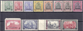 Briefmarken/Briefe/Postkarten der Kolonien und Nebengebiete
Deutsche Post in der Türkei
10 PA auf 5 Pf. - 25 PIA auf 5 M. Freimarken 1900/1904, komp...