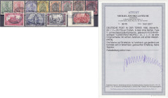 Briefmarken/Briefe/Postkarten der Kolonien und Nebengebiete
Deutsche Post in der Türkei
10 PA auf 5 Pf. - 25 PIA auf 5 M. Freimarken 1900/1904, komp...