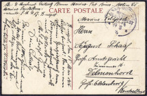 Briefmarken/Briefe/Postkarten der Kolonien und Nebengebiete
Deutsche Post in der Türkei
Militär-Mission
1916, MSP ,,No 14", Dampfer GENERAL/U-Boot ...