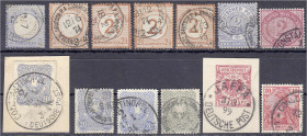 Briefmarken/Briefe/Postkarten der Kolonien und Nebengebiete
Deutsche Post in der Türkei
Vorläufer
Vorläufer 1872/1889, kleine Zusammenstellung mit ...