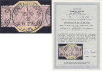 Briefmarken/Briefe/Postkarten der Kolonien und Nebengebiete
Deutsche Post in der Türkei
Vorläufer
2 Mark lebhaftgraulila 1875/1899, waagerechtes Pa...
