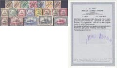 Briefmarken/Briefe/Postkarten der Kolonien und Nebengebiete
Deutsch-Neuguinea
3 Pf. - 5 M. Freimarken 1897/1908, zwei komplette Sätze in gestempelte...