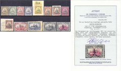 Briefmarken/Briefe/Postkarten der Kolonien und Nebengebiete
Deutsch-Neuguinea
3 Pf.- 5 M. Freimarken 1900/1908, kompletter Luxussatz in gestempelter...