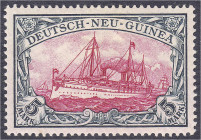 Briefmarken/Briefe/Postkarten der Kolonien und Nebengebiete
Deutsch-Neuguinea
5 Mark 1901, ohne Wasserzeichen, ungebraucht mit Falz. Mi. 220,-€ Mich...