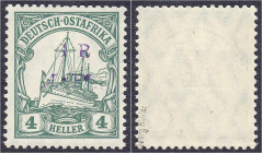 Briefmarken/Briefe/Postkarten der Kolonien und Nebengebiete
Deutsch-Ostafrika
Britische Besetzung (Mafia)
4 HELLER dunkelgrün (G.R. MAFIA) 1915, po...