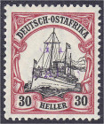 Briefmarken/Briefe/Postkarten der Kolonien und Nebengebiete
Deutsch-Ostafrika
Britische Besetzung (Mafia)
30 HELLER dunkelrötlichkarmin/schwarz (G....