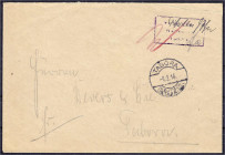 Briefmarken/Briefe/Postkarten der Kolonien und Nebengebiete
Deutsch-Ostafrika
Kriegspost
9.2.1916 ,,TABORA (Deutsch-Ostafrika), klar auf Ortsbrief ...