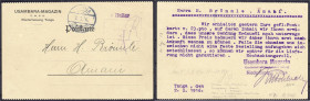 Briefmarken/Briefe/Postkarten der Kolonien und Nebengebiete
Deutsch-Ostafrika
Notmaßnahmen
4 Heller Barfrankatur mit etwas schwachem Ra3 ,,Fr. lt. ...