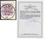 Briefmarken/Briefe/Postkarten der Kolonien und Nebengebiete
Deutsch-Ostafrika
Vorläufer
LAMU 2/9 90 ideal klar auf Luxusbriefstück 5 Pf. violettpur...