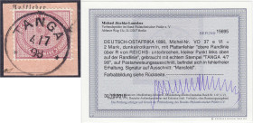 Briefmarken/Briefe/Postkarten der Kolonien und Nebengebiete
Deutsch-Ostafrika
Vorläufer
2 Mark 1890/99, dunkelrotkarmin, entwertet mit dem Stempel ...