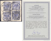 Briefmarken/Briefe/Postkarten der Kolonien und Nebengebiete
Deutsch-Ostafrika
Vorläufer
ZANZIBAR 15/10 90 mit kopfstehender Tagesangabe, viermal kl...