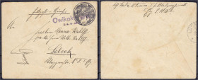 Briefmarken/Briefe/Postkarten der Kolonien und Nebengebiete
Deutsch-Südwestafrika
OWIKOKORERO D.S.W.-Afrika, violetter Wanderstempel mit Petschafts-...