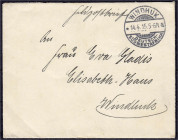 Briefmarken/Briefe/Postkarten der Kolonien und Nebengebiete
Deutsch-Südwestafrika
Feldpostbrief 1915 aus ,,Bahnstat. Heide b. Rehoboth" (Absenderang...