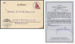 Briefmarken/Briefe/Postkarten der Kolonien und Nebengebiete
Deutsch-Südwestafrika
10 Pf. Krone/Adler diagonal halbiert 1900, linke untere Hälfte ide...