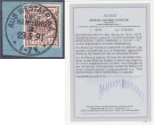 Briefmarken/Briefe/Postkarten der Kolonien und Nebengebiete
Deutsch-Südwestafrika
50 Pf. lebhaftrötlichbraun 1890, traumhaft schöne Entwertung auf P...