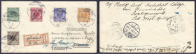 Briefmarken/Briefe/Postkarten der Kolonien und Nebengebiete
Deutsch-Südwestafrika
Vorläufer
5 Pf., 20 Pf. und 25 Pf. Mischfrankatur mit 3 Pf. und 1...