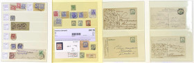 Briefmarken/Briefe/Postkarten der Kolonien und Nebengebiete
Kamerun
1890/1919 gest.: Schöne Sammlung auf Einsteckblättern mit diversen Vorläufer-Aus...