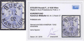 Briefmarken/Briefe/Postkarten der Kolonien und Nebengebiete
Kamerun
Mitläufer
20 Pf. Reichspost 1900, zentrisch entwertet mit dem Stempel ,, BUEA K...