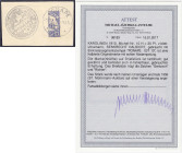 Briefmarken/Briefe/Postkarten der Kolonien und Nebengebiete
Karolinen
20 Pf./10 H senkrechte Halbierung 1910, gebraucht mit Einkreissegmentstempel ,...