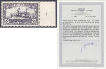 Briefmarken/Briefe/Postkarten der Kolonien und Nebengebiete
Kiautschou
1 1/2 Dollar schwarzviolett 1905, ungebraucht mit Falz. Die Marke ist farbfri...