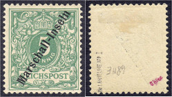 Briefmarken/Briefe/Postkarten der Kolonien und Nebengebiete
Marshall-Inseln
5 Pf. Reichspost (Krone/Adler) 1897/1900, ungebrauchte Erhaltung mit Fal...