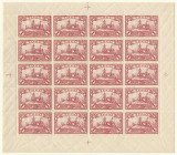 Briefmarken/Briefe/Postkarten der Kolonien und Nebengebiete
Togo
1 Mark dunkelrot 1900/1919, kompletter Bogen in postfrischer Erhaltung, ohne Wasser...