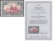 Briefmarken/Briefe/Postkarten der Kolonien und Nebengebiete
Togo
5 M. grünschwarz/bräunlichkarmin 1900/1919, sauber entwertet ,,LOME TOGOGEBIET 22/5...