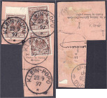 Briefmarken/Briefe/Postkarten der Kolonien und Nebengebiete
Togo
Vorläufer
50 Pf. lebhaftrötlichbraun 1889/1900, sauber entwertet auf Briefstück mi...