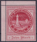 Briefmarken/Briefe/Postkarten der Kolonien und Nebengebiete
Deutsche Schiffspost im Ausland
10 Mark Deutsche Versicherungsbank (Ozean-Reederei) 1916...
