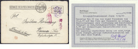 Briefmarken/Briefe/Postkarten der Kolonien und Nebengebiete
Deutsche Besetzungsausgaben 1914/1918
Kriegsgefangenenpost Japan 1914/1918, Umschlag Typ...